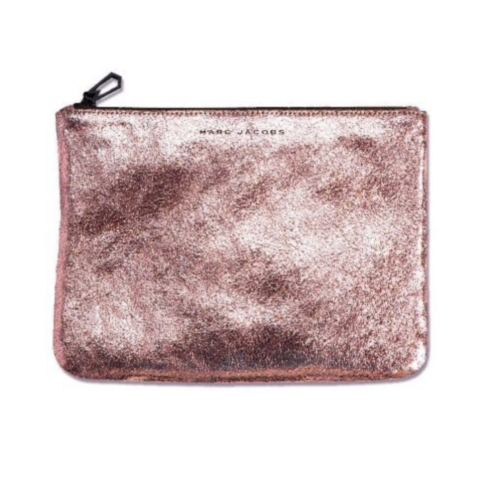MARC JACOBS METALLIC LEATHER POUCH